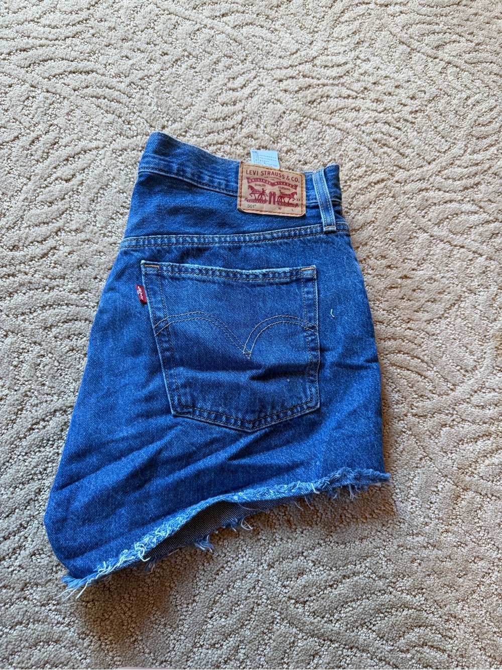 Levi's Dark Blue Denim Cutoff Skirt-Style Shorts
